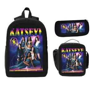 Student Backpack Set — 3-Piece Black Combo (Backpack, Lunch Bag, and Pencil Case) — Designed Exclusively for Fans
