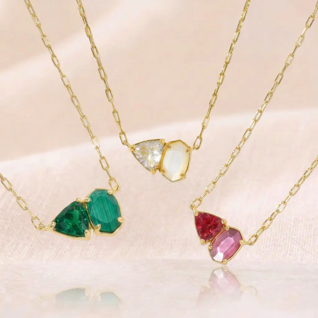 Kendra Scott Hot Selling Valentine's Day Women's Light Luxury Moissanite Heart Pendant Collarbone Necklace, Elegant Stylish Delicate Ladies Jewelry for Date, Anniversary, Gifting, Daily Wear, Party & Commute