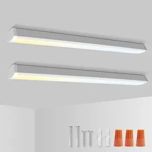 ALUSSO 3CCT 3000K/4000K/5000K Adjustable LED Wraparound Light, 4FT 40W LED Shop Lights, Low-Profile Flush Mount Ceiling Light Fixture for Kitchen, Closet, Garage, Office, Hallway, 2Pack