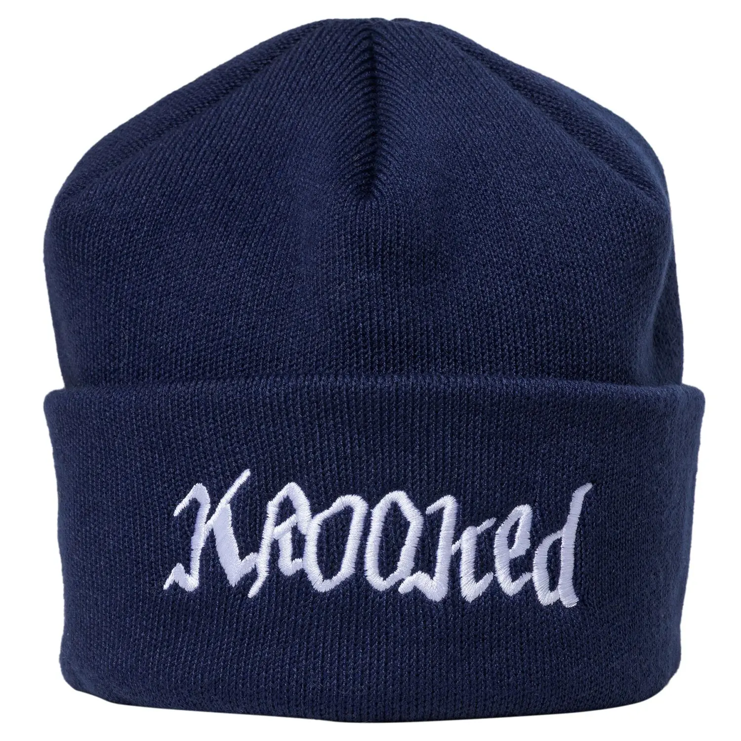 Krooked Skateboards Beanie Double OK Script Cuff Navy/White