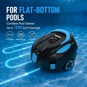 Cordless Robotic Pool Vacuum Cleaner H1, 40W Dual Motor Pool Cleaner Robot, Automatic Pool Vacuum with Smart Parking, Fine Filter, Pool Vacuum for Inground & Above Ground Pools up to 1100 Sq.Ft
