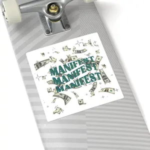 Money Manifestation Kiss-Cut Stickers, Law of Attraction Decals for Wealth, Abundance Affirmation Labels, Money Magnet Positive Energy