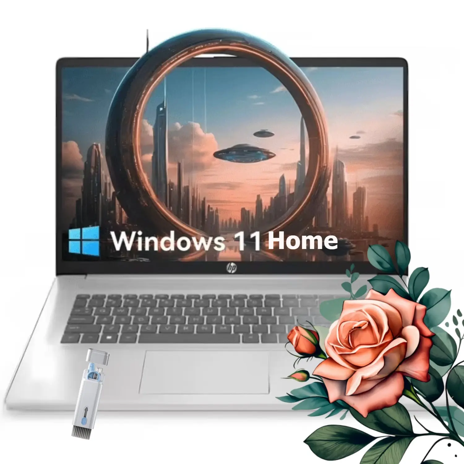 HP 17.3" Student & Work Laptop Computer - Ryzen 5 7430U, 32GB RAM, 512GB SSD Solid State Drive Laptop, Numeric Keyboard, Copilot AI, Win11 Home, Type-C, Bundle Accessory, Student Laptop Computer