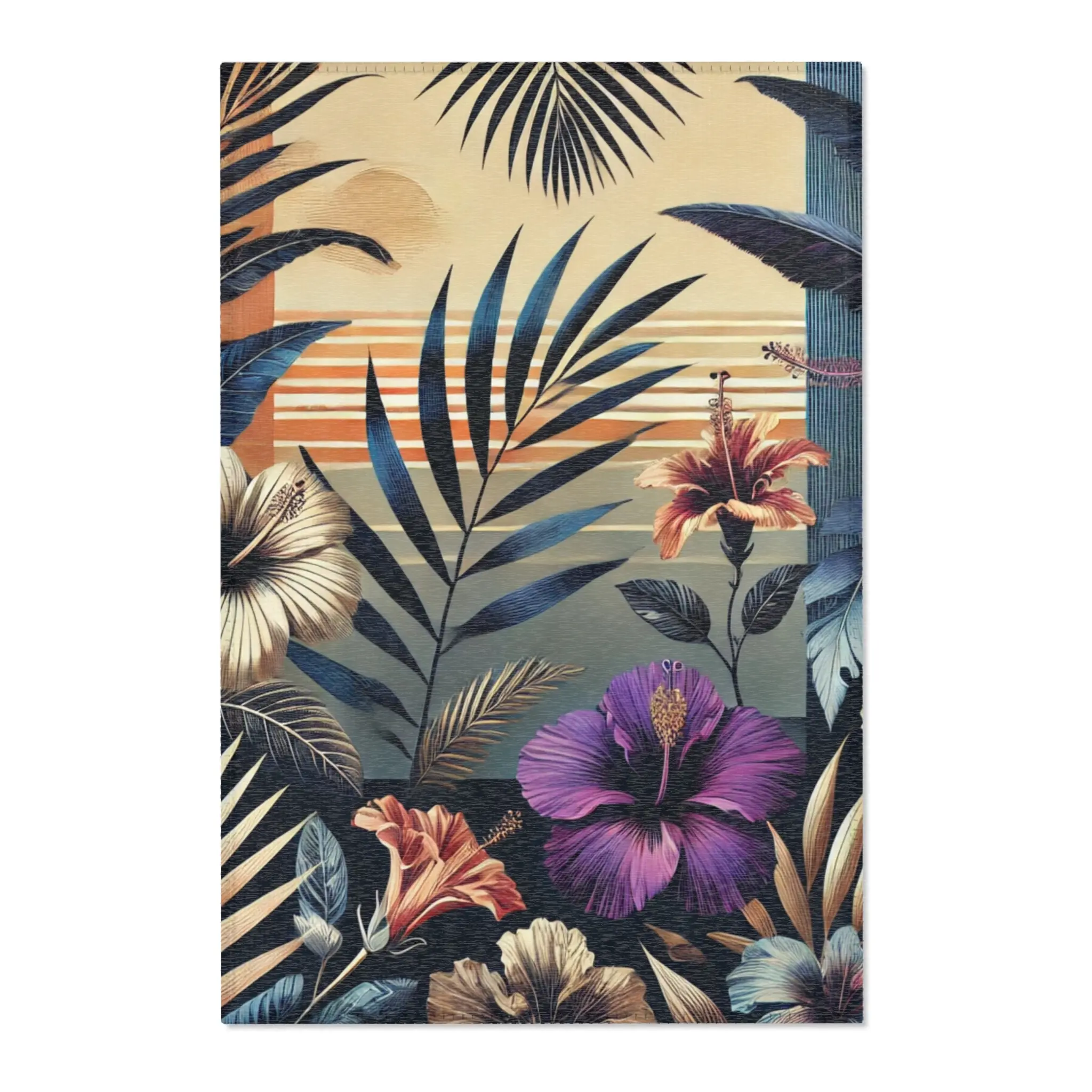 Hibiscus Exotic Rugs Haven Area Room - Natural Fiber Rug for Home Decor