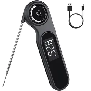 0.5 Seconds Rechargeable  Read Meat Thermometer for Cooking,  Digital  Thermometer with VA LCD Screen -58.0?~572?  Kitchen Thermometer with , Candy Grill BBQ Frying