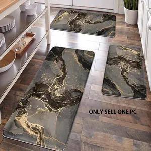 1pc, bathroom decoration, Bathroom mats, bathroom floor mat, bathroom anti-skid mat, kitchen decoration, kitchen floor mat, gray marble pattern floor mat, soft and comfortable surface, relaxing feet and relieving fatigue