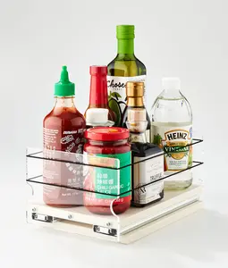 Vertical Spice Heavy Duty Pull Out Cabinet and Pantry Organizer Drawer - 6.9" Width x 5" Height x 10.6" Depth -Storage Caddy - Sliding Spice Rack, Snap Action, Store Spices with Style and Efficiency - 6.9" x 5.0" x 10.6" - USA Made