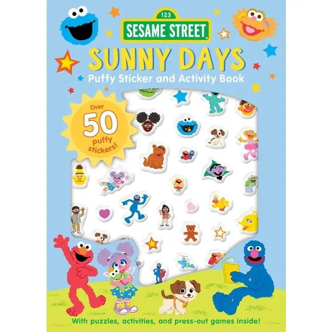 Sesame Street: Sunny Days Puffy Sticker and Activity Book (a Sesame Street Elmo and Friends Sticker Coloring and Activity Book for Kids) by Buzzpop (Paperback)