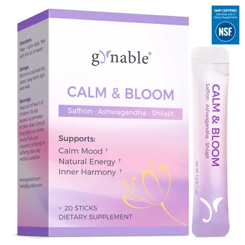 Gynable Saffron Supplement 7-in-1 Calm Drink Mix for ADHD Support,Cortisol Balance,Mood & Desire,Stress Relief,Sleep,Brain Fog,Focus with Saffron Extract,Ashwagandha,Shilajit,L-Theanine,Magnesium,Vitamin B6,Passionflower for women #tiktokshopstockup