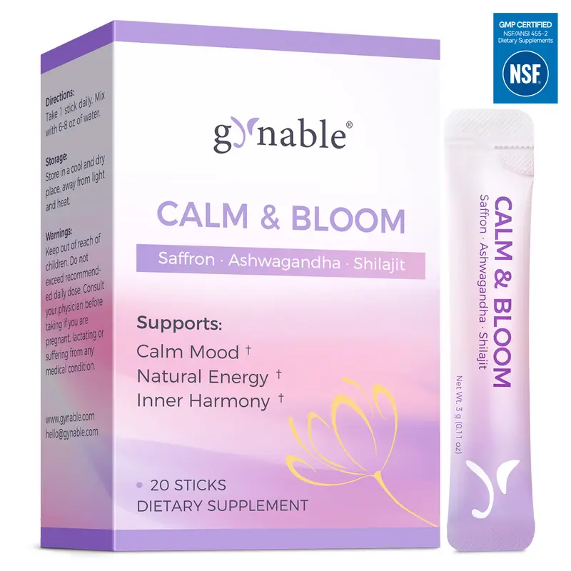 Gynable Saffron Supplement 7-in-1 Calm Drink Mix for ADHD Support,Cortisol Balance,Mood & Desire,Stress Relief,Sleep,Brain Fog,Focus with Saffron Extract,Ashwagandha,Shilajit,L-Theanine,Magnesium,Vitamin B6,Passionflower for women #tiktokshopstockup