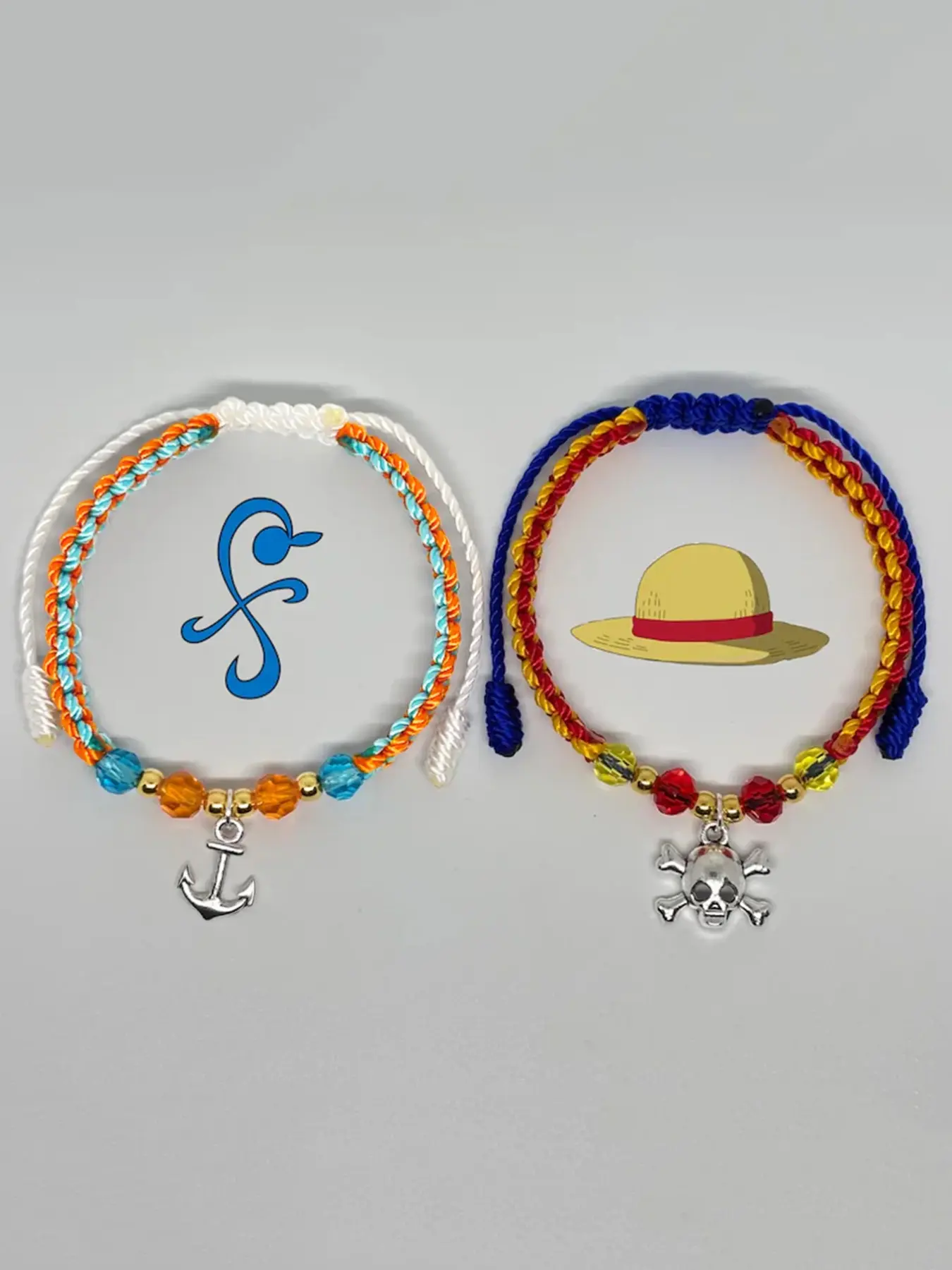 Fashionable Couple Friends Braided Bracelet with Unique Charms, Adjustable Chain Print Design, Perfect for Daily Wear and Comic Con, Ideal Gift Choice