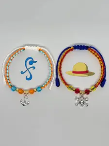 Fashionable Couple Friends Braided Bracelet, Adjustable Chain Print Design, Perfect for Daily Wear and Comic Con, Ideal Gift Choice