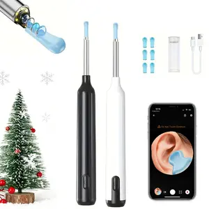 Smart Visual Ear Canal Cleaning Stick, Shovel-Shaped Earwax Removal Tool with In-Ear Camera, HD Otoscope, 6 LED Lights, Earwax Remover Tool