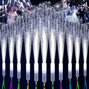 36 PCS White Fiber Optic Sticks, LED Fiber Wands, Fiber Optic Wand with 3 Light Modes, Glow in the Dark Party Supplies, Wedding Party Supplies, for Wedding, New Year, Birthday, Carnival