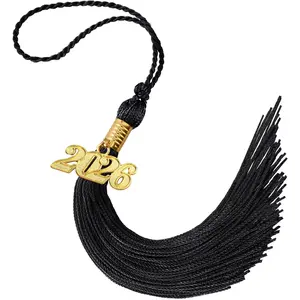 2026 Tassel Graduation, Black Graduation Tassel, Tassel Charms for Graduations Cap Decorations, Tassels Memorial Grad Cords Class of 2026 College High School Graduate Hat Ceremonies Accessories