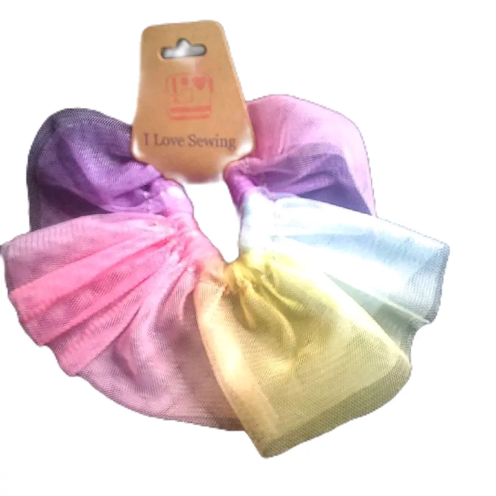 I Love Sewing Soft Rainbow Tu Tu Scrunchie - Colorful Hair Accessories for Sewing Enthusiasts