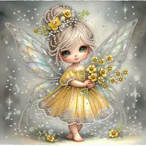 DIY Diamond Painting Kit 30x30 Cm Fairy Design, No Frame Art Embroidery Cross Stitch, Unique Wall Decor Gift for Bedroom Office Living Room