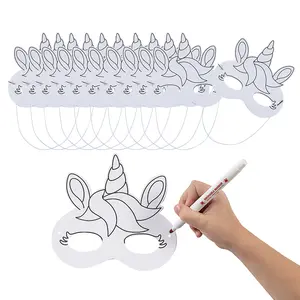 Color Your Own Unicorn Masks - 12 Pc.