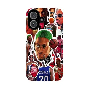 2-in-1 Basketball Player Design Phone Case with Built-in Screen Protector — Compatible with iPhone 12, 13, 14, 15, 16, 17 Series — Glossy, Shockproof, and Non-Yellowing — The Perfect Gift Choice