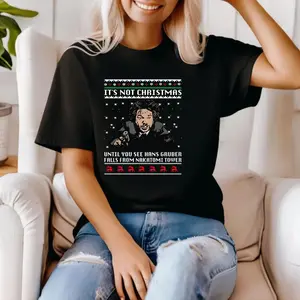 Comfort Colors Hans Gruber Fall Nakatomi Plaza Christmas Tshirt, Die Hard Ugly Christmas Tshirt, John McClane Xmas Shirt, Christmas Party