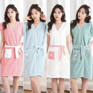 A Super Absorbent, Quick-drying, Wearable Bath Towel. This Adorable and Soft-style Home Bathrobe Is Skin-friendly and Breathable. It Can Be Worn Instantly After Showering Without Sticking to the Body, and It Doesn't Shed Lint. Comfortable and Warm