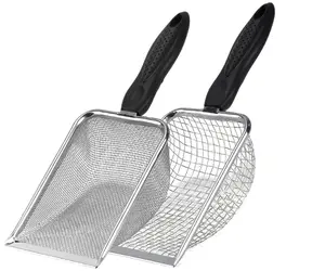 2 Pack Reptile Substrate Scooper – 2mm & 5mm Fine Mesh Cat Litter Shovel, Stainless Steel Excrement Sifter – Clean Sand, Bedding, Waste for Bearded Dragon, Gecko, Snake, Aquarium