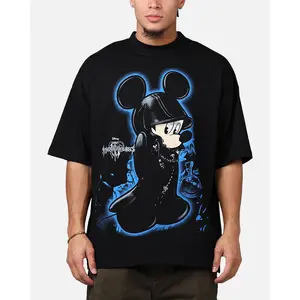 Loiter Disney Kingdom Hearts King Mickey Mockneck T-Shirt Black Loiter Disney Kingdom Hearts King Mickey Mockneck T-Shirt Black