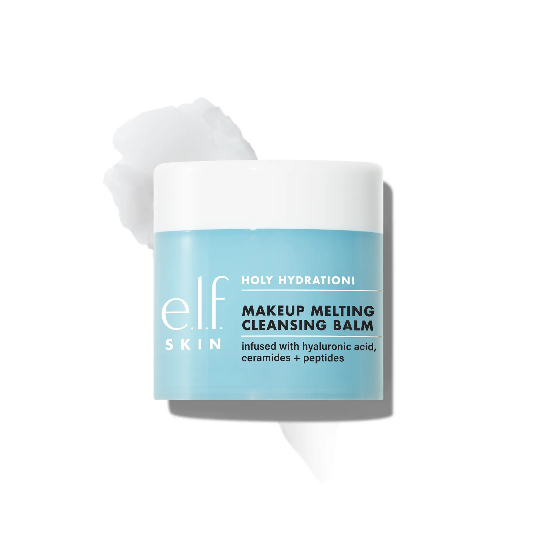 e.l.f. Holy Hydration! Makeup Melting Cleansing Balm for All Skin Types, Hydrating Makeup Remover w/ Hyaluronic Acid, Ceramides, Peptides 2oz. /56.5 G