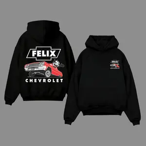 Felix Chevrolet Hoodie, Classic Red Lowrider Graphic Hoodie, Vintage Chevy Car Lover Shirt for Enthusiasts & Collectors, lightweight and suitable for all seasons.1