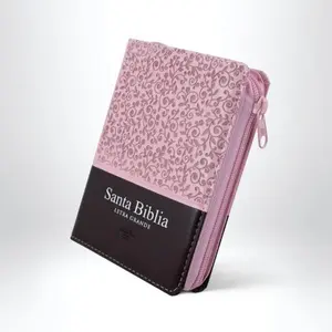 Biblia de Bolsillo 9 puntos  con Cierre RV1960 imit piel rosa floral y marrón con índice
