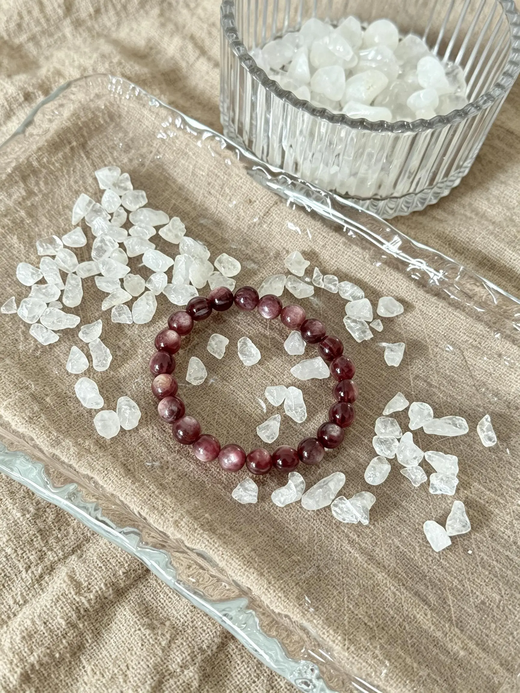 Lepidolite Bracelet – Healing Crystal for Calm Mood & Inner Peace
