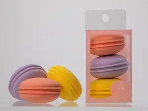 Lurella Cosmetics Macaron Sponge 3 Pack - Assorted Colors for Makeup Application & Blending Tools