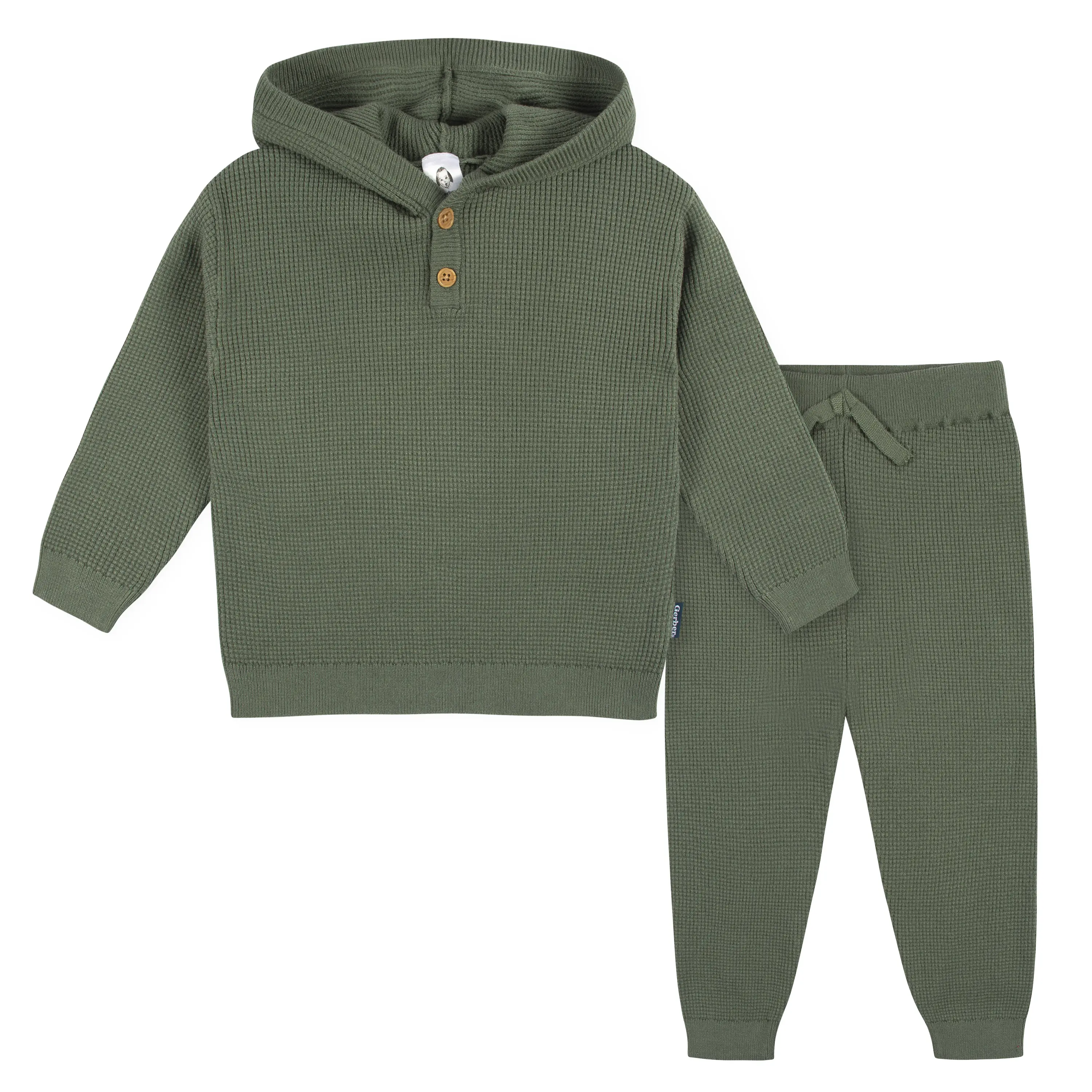 Gerber Toddler Boys' 2-Piece Knit Hooded Sweater & Pant Set