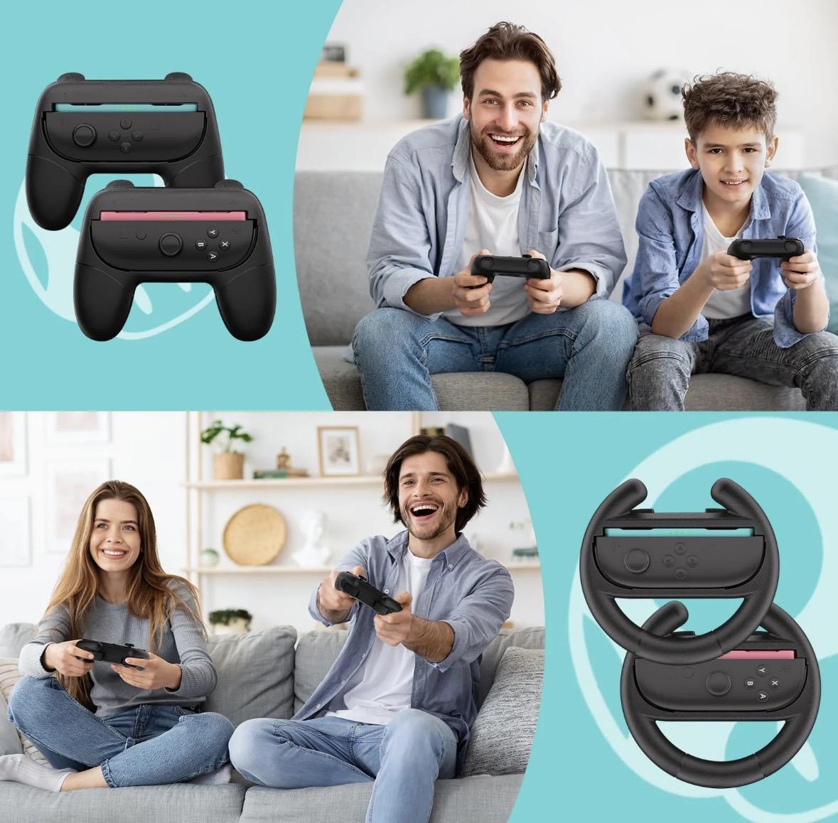 Switch 2 Steering Wheel for Nintendo Switch 2 – Family-Friendly Joy-Con Controller Grip – Kid-Safe Switch 2 Racing Wheel – Fun Switch 2 Accessories for Mario Kar