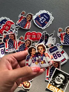Jack and Quinn Hughes Sticker, Team USA Hockey Gold Medal Vinyl Decal, Sports Fan Gift, Winter 0lymmp1cs Bundle Stickers, Laptop Water Bottle Sticker for Hockey Lovers