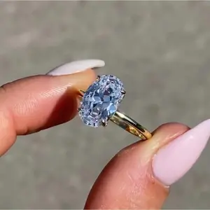 Luxury Oval Zircon Series Women's Ring for Weddings, Fashionable and Versatile with a High-End Design, Women's Accessory