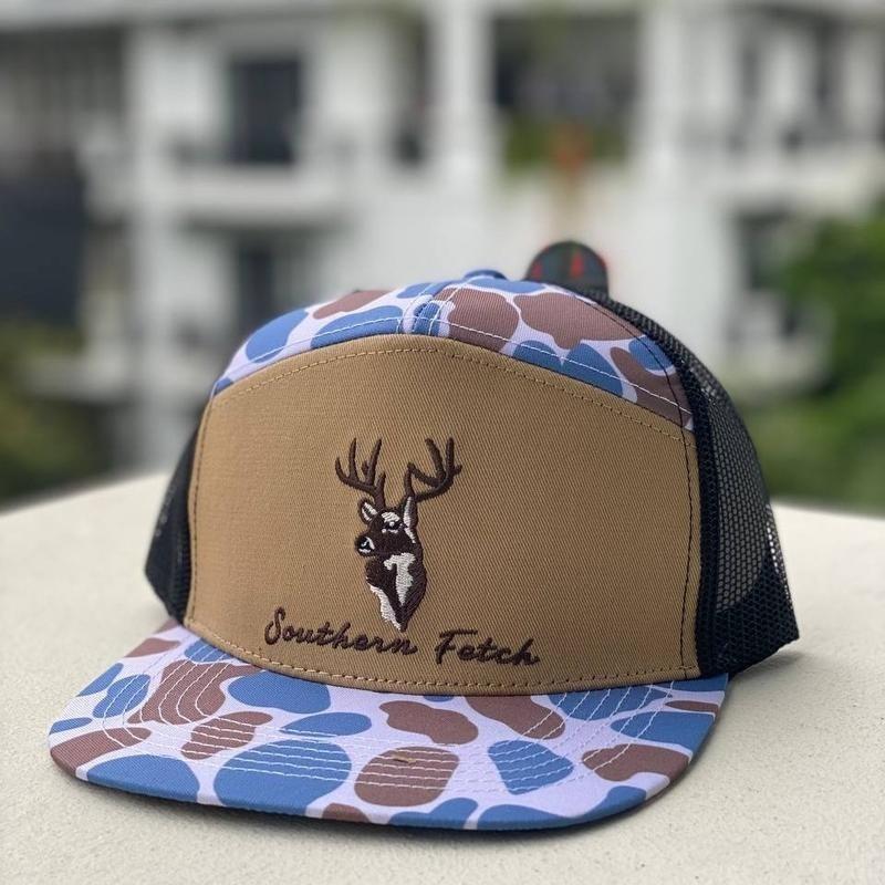 Turkey Duck Deer Hunting Camo Trucker Hat - Gift for Men Dad Hunter - 7-Panel Snapback Cap for Valentines Day Birthday Anniversary