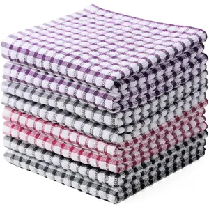 Cotton Kitchen Dish Cloths for Washing Dishes, 12x12 Inches Dish Rags, Absorbent Kitchen Cloths Pack of 8, Quick Drying Cleaning Cloths (Mix-3, 12"x12")