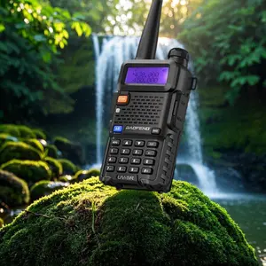 Baofeng UV-5R (Black) - Dual Band Two Way Radio with 1800mAh Battery for Long Range Communication Audio Walkie