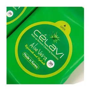 Celavi aloe vera make-up Remover ,cleansing wipes 30 sheets made in korea, Moisturize Gentle Pack Cleanser Makeup Makeup Remover