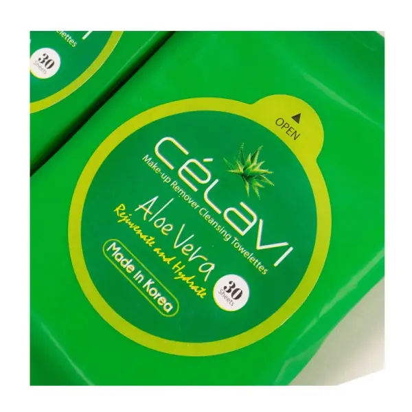 Celavi aloe vera make-up Remover ,cleansing wipes 30 sheets made in korea, Moisturize Gentle Pack Cleanser Makeup Makeup Remover