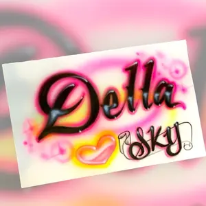 Custom Airbrush Name Painting - 8.5x14 Live Name Paper - Unique Home Decor Piece Wall Art Unframed Personal Touch Artistic Touch