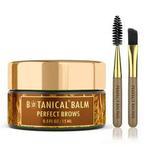 Botanical Perfect Brows Balm Natural Brow Thickening Pomade Styler for Men and Women - 0.5 Fl Oz