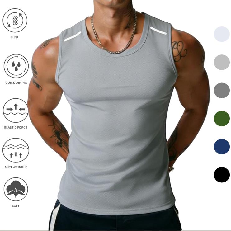 Pack of 4 - Men's Vests Casual Tank Tops Knit Sleeveless Lightweight Tee Muscle Basic T Shirts