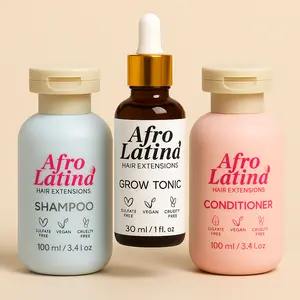 Travel Afro Latina Scalp & Strength Trio - Strength & Balance Shampoo, Nourishing Conditioner & Scalp Tonic - Vegan, Sulfate-Free, Clean Hair Care with Centella Asiatica