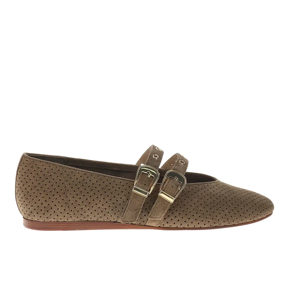 Dolce Vita Womens Baylee Grommet Perforated Mary Jane Ballet Flats Casual - Green