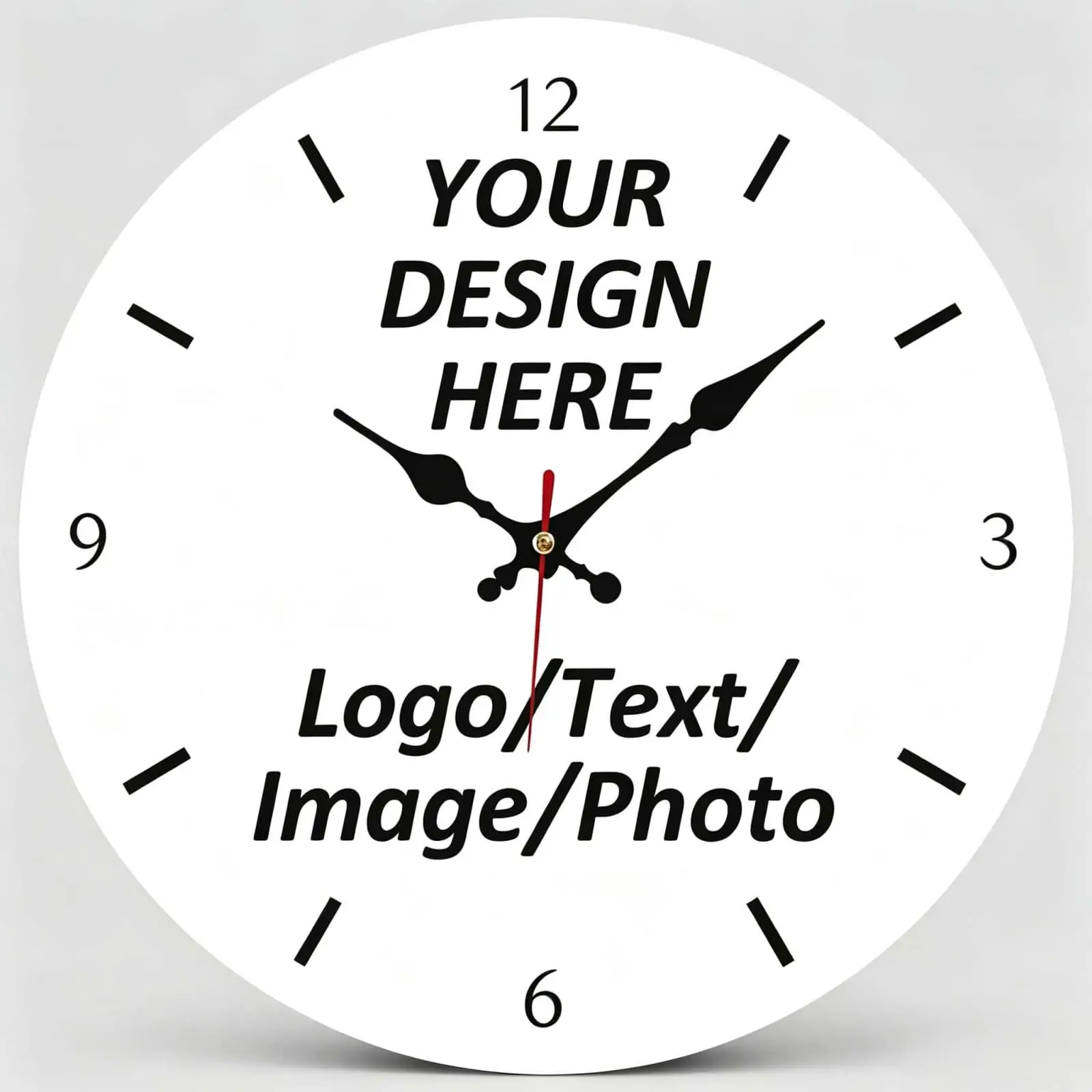Custom Clock Customized Wall Clocks Personalized Your Photo Text Name Silent, PVC, Dial Plate Optional (12 * 12in)
