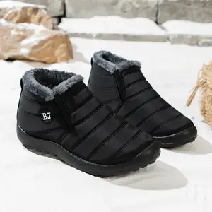 Women’s Winter Snow Boots— Slip-On Faux Fur Lined Warm Ankle Boots, Thick Non-Slip Durable Sole for Outdoor, Work & Casual
