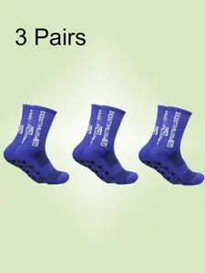 3 Pairs Fs Football Socks Running Socks Fitness Cycling Basketball Socks Anti-Slip Shock Absorption Sports Socks Breathable Sweat-Wicking