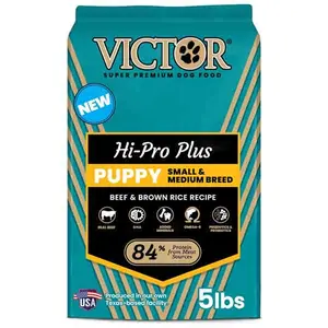 VICTOR Hi-Pro Plus Puppy Food for Small & Medium Breeds 5-lb Beef & Brown Rice Recipe High Protein USA Made